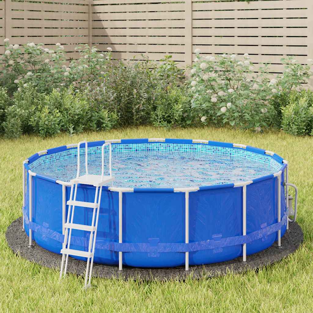 poolunderlag Ø306 cm polyester-geotekstil lysegrå billede