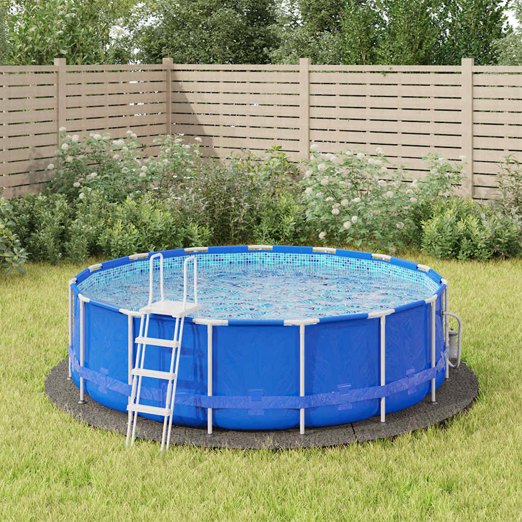 poolunderlag Ø366 cm polyester-geotekstil lysegrå billede