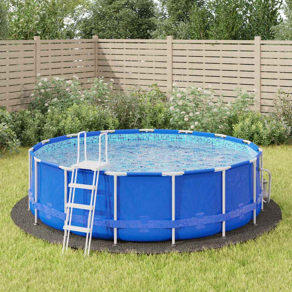 poolunderlag Ø428 cm polyester-geotekstil lysegrå billede