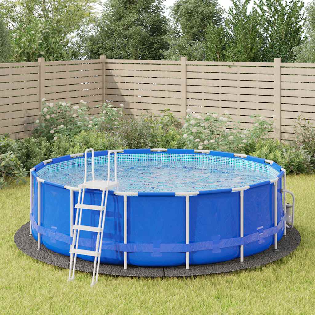 poolunderlag Ø458 cm polyester-geotekstil lysegrå billede