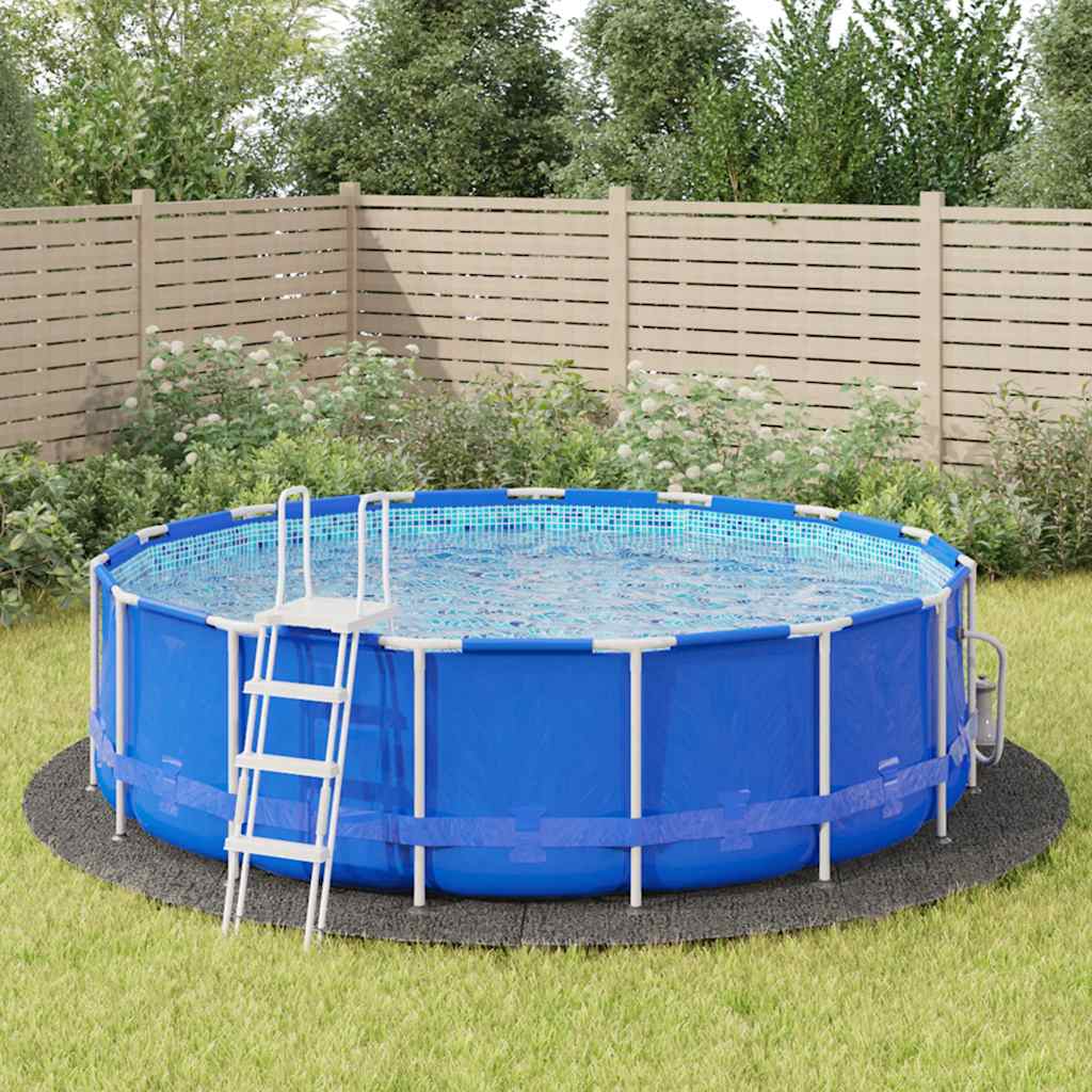 poolunderlag Ø500 cm polyester-geotekstil lysegrå billede