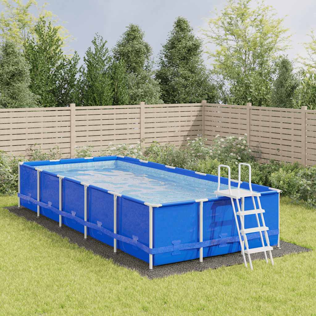 poolunderlag 820x420 cm polyester-geotekstil lysegrå billede