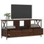 tv-bord 102x33x45 cm konstrueret træ og jern brun egetræsfarve