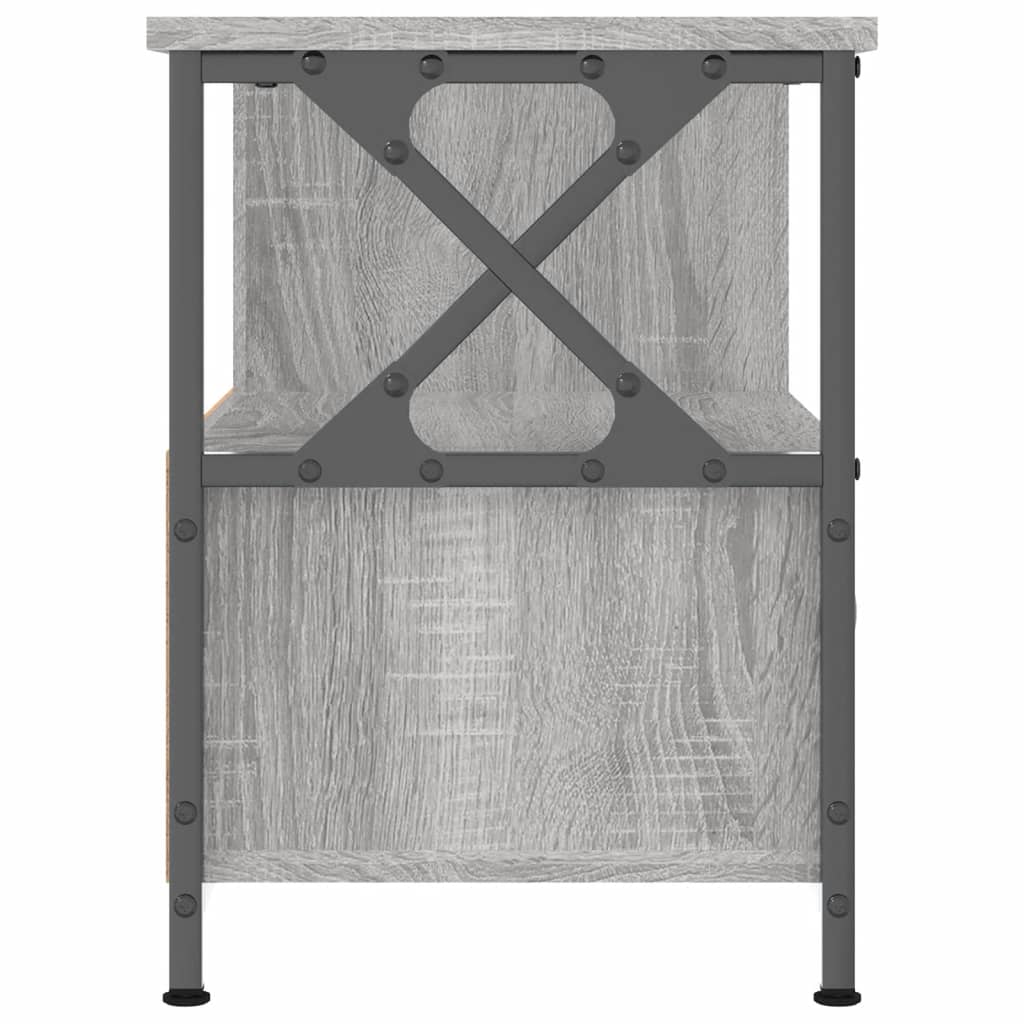tv-bord 90x33x45 cm konstrueret træ og jern grå sonoma-eg