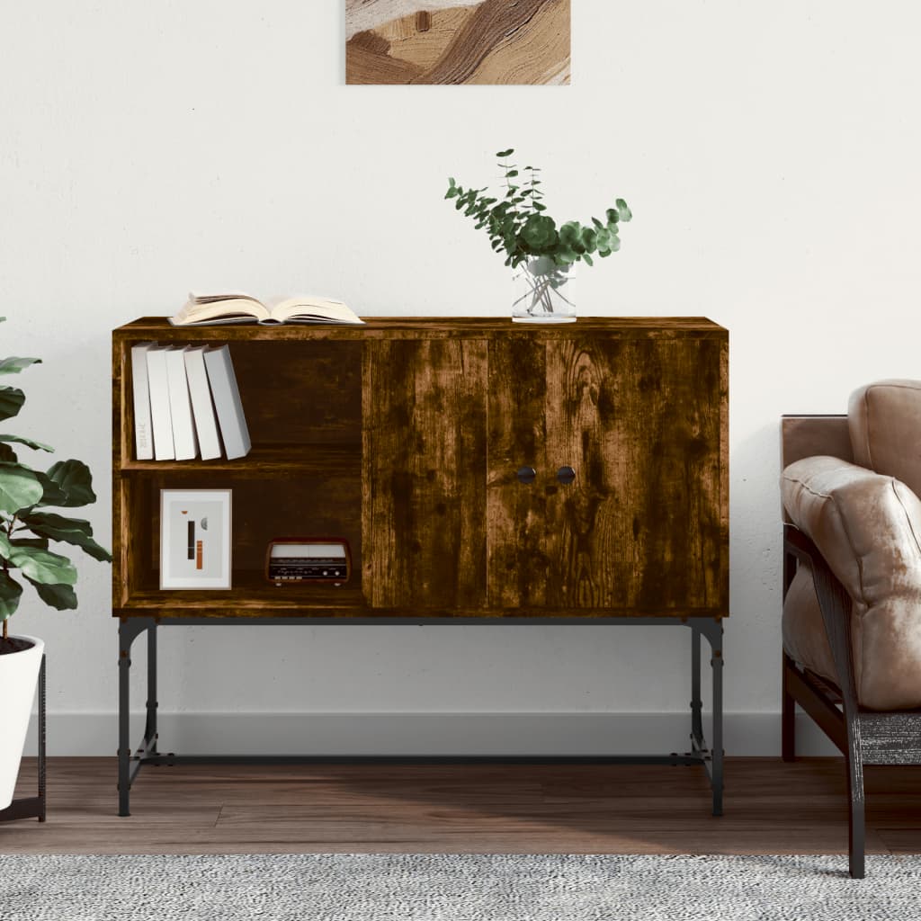 skænk 100x40x79,5 cm konstrueret træ røget egetræsfarve
