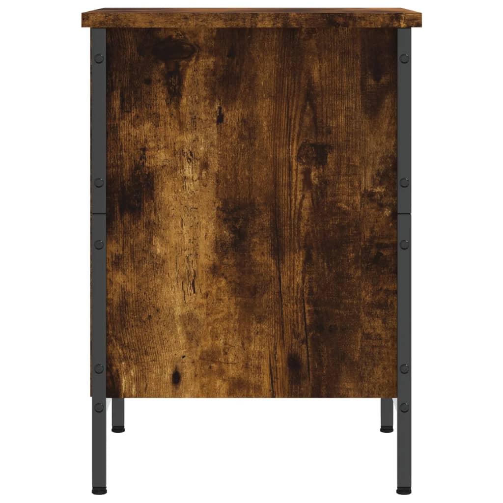 skoskab 38x35x50 cm konstrueret træ røget egetræsfarve