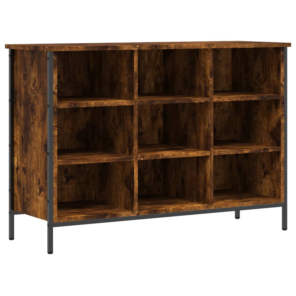 skoskab 100x35x70 cm konstrueret træ røget egetræsfarve