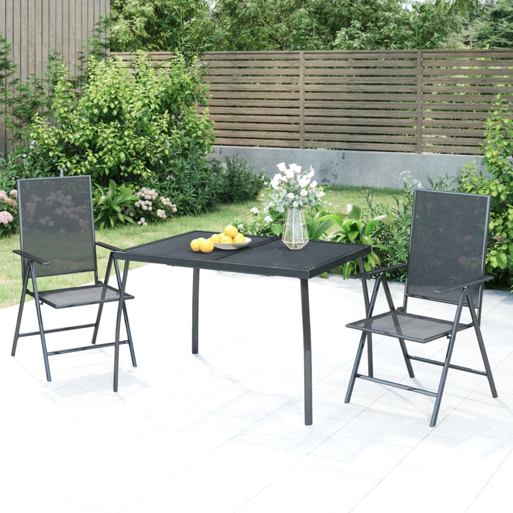 havebord 110x80x72 cm stål og meshstof antracitgrå billede