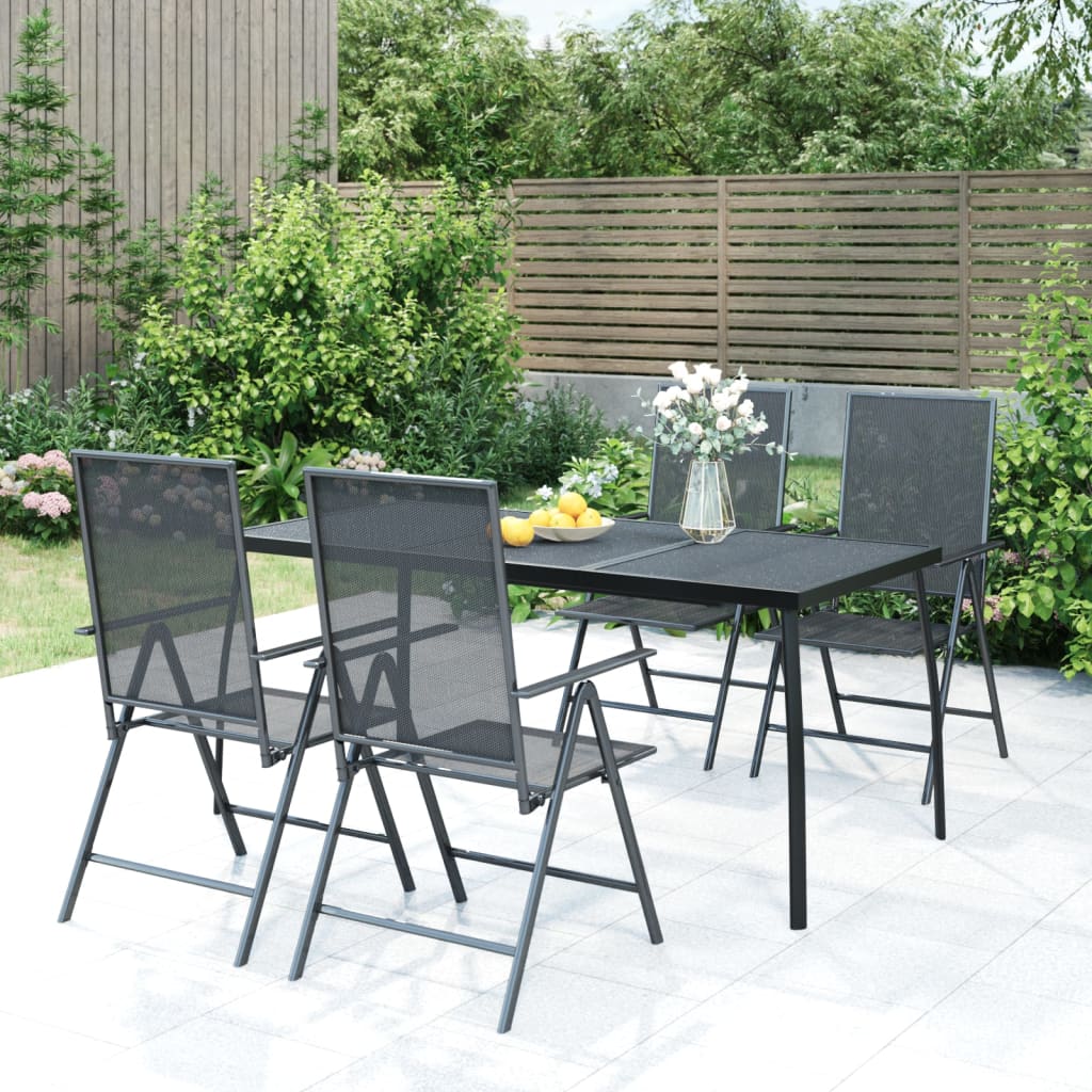 havebord 165x80x72 cm stål og meshstof antracitgrå billede