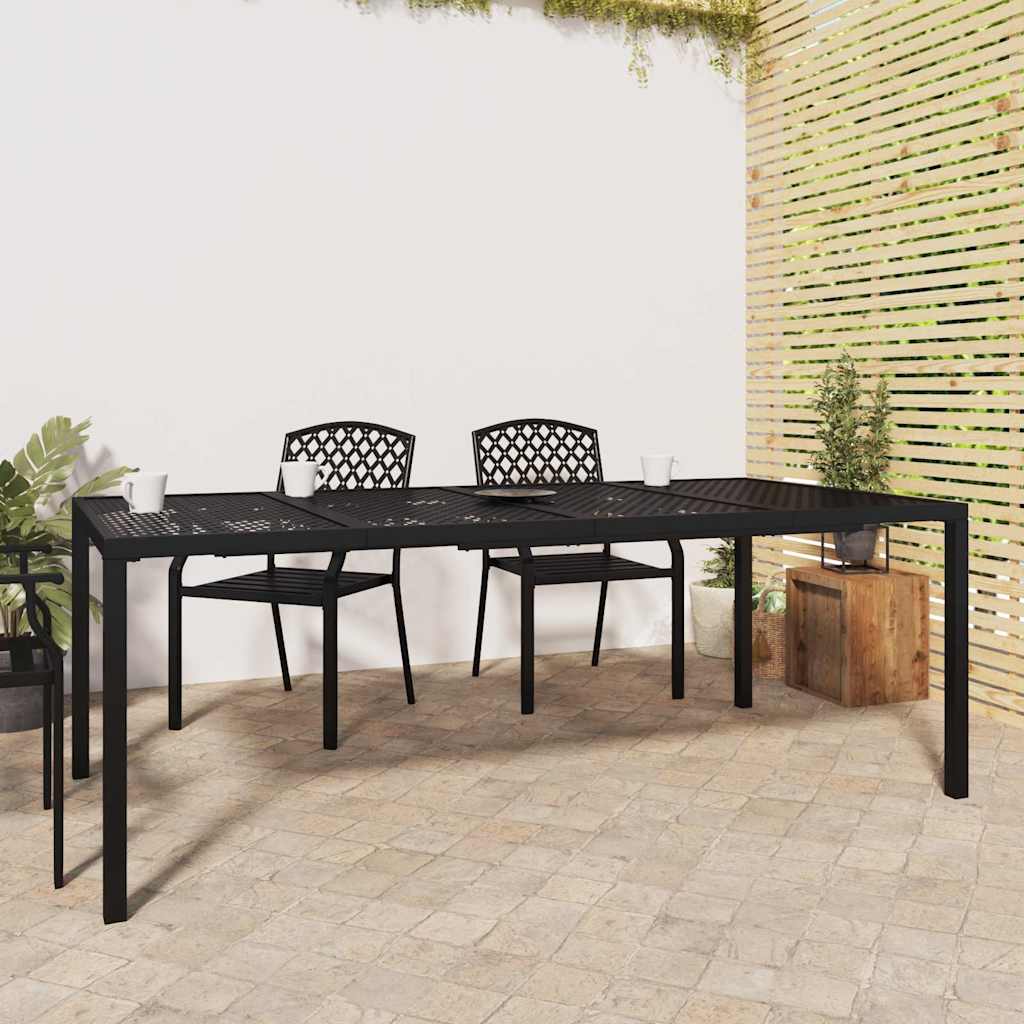 havebord 200x100x72 cm stål antracitgrå billede