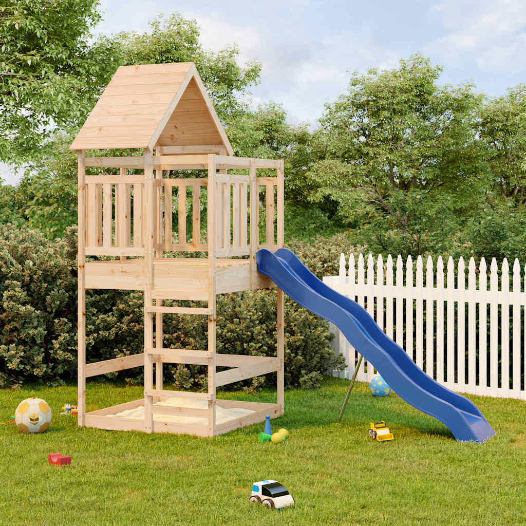 udendørs legesæt massivt fyrretræ billede
