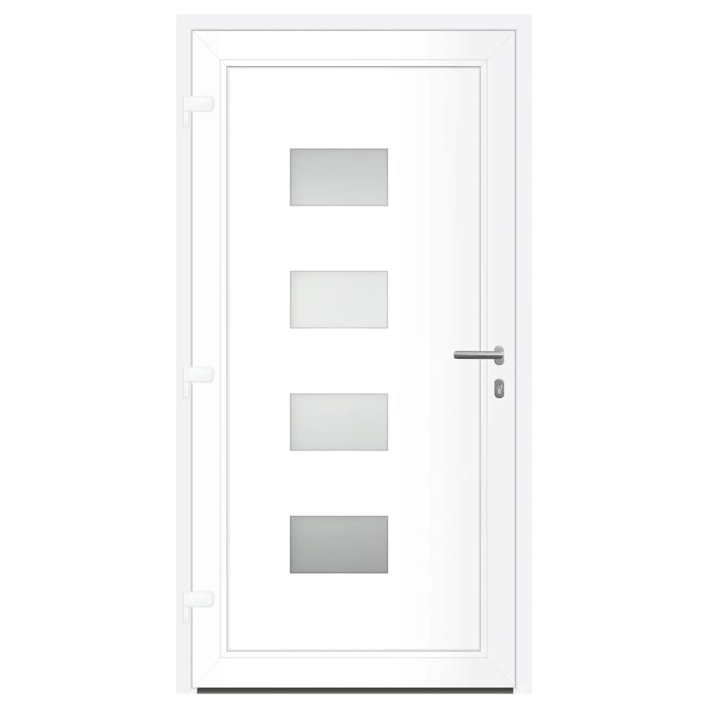 hoveddør 100x200 cm aluminium og PVC hvid