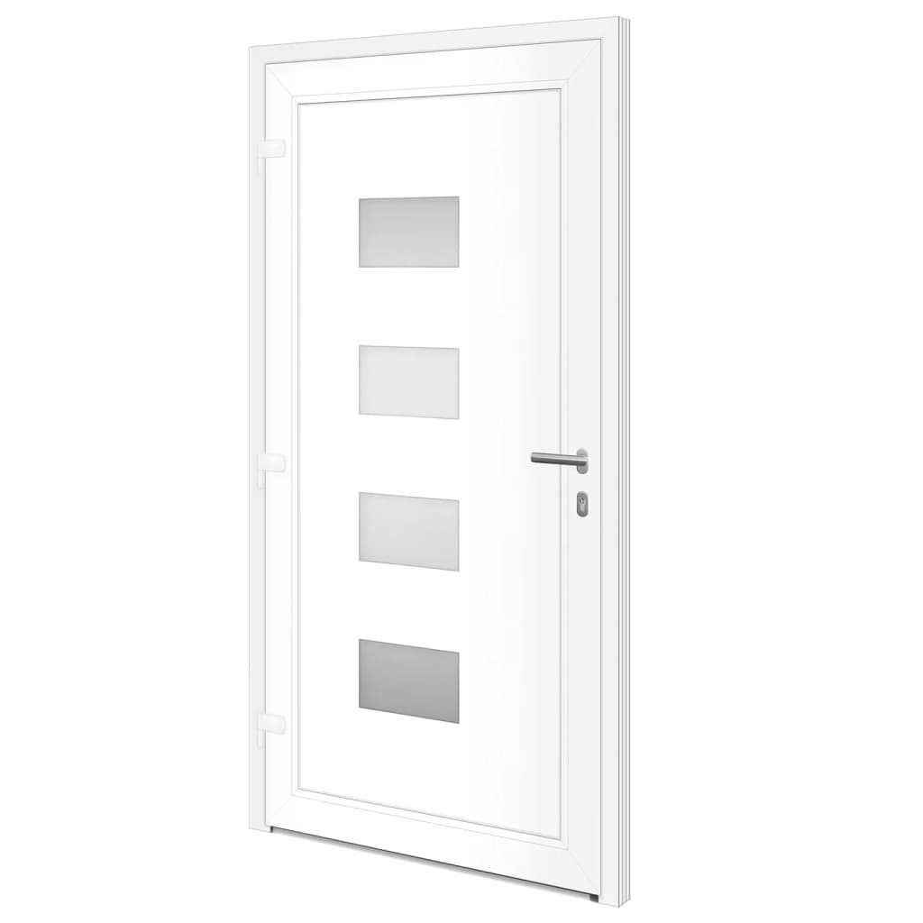 hoveddør 100x200 cm aluminium og PVC hvid