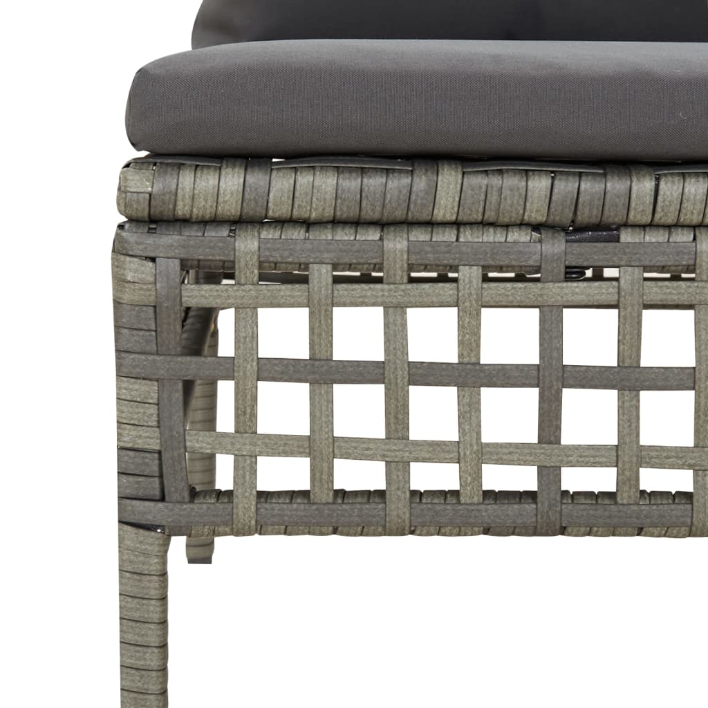 midtermodul til havesofa med hynde polyrattan grå