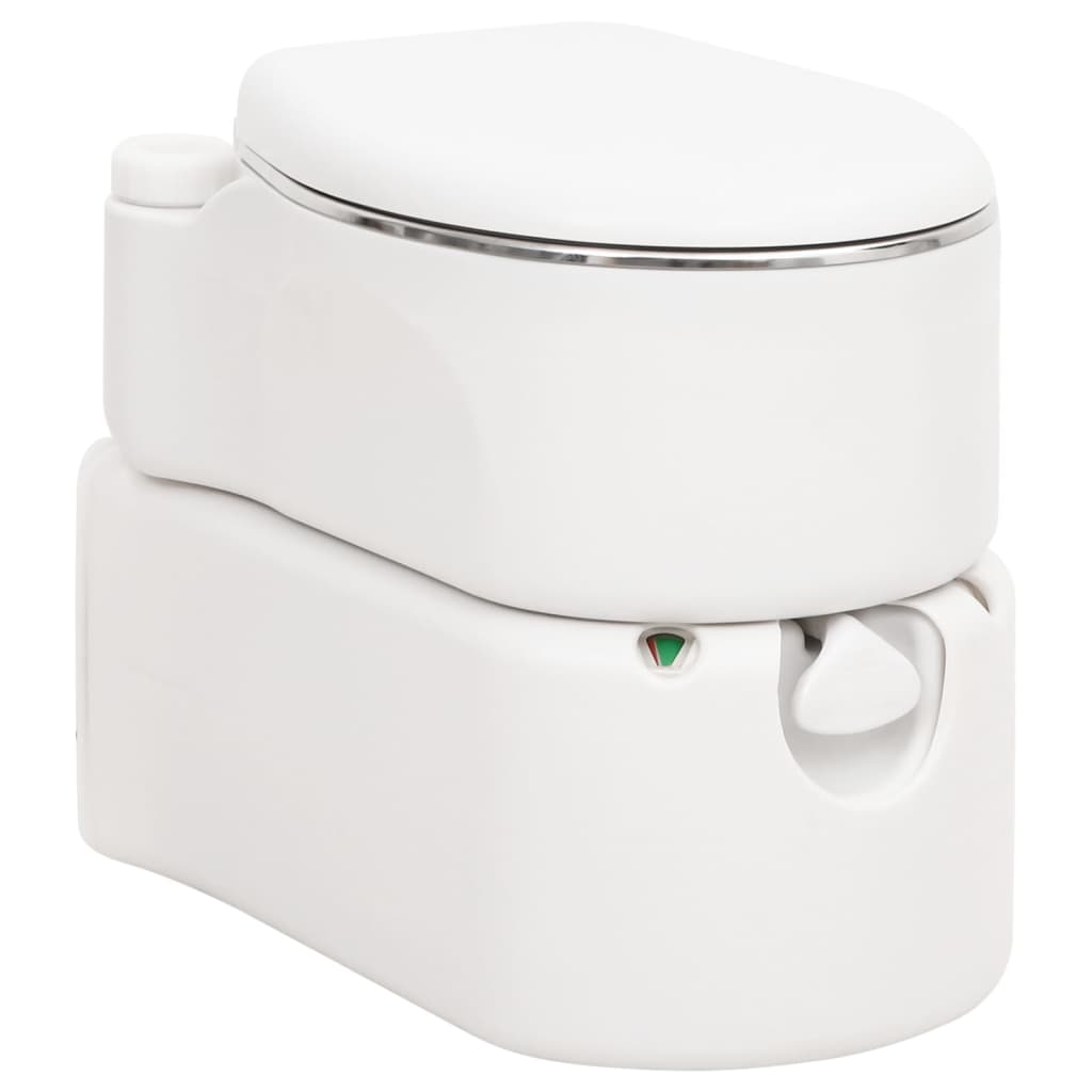 bærbart campingtoilet 24+17 l HDPE og stål hvid billede