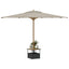 havebord med parasolhul 55x55x46,5 cm polyrattan sort
