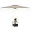 havebord med parasolhul 55x55x46,5 cm polyrattan brun