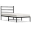 sengeramme med sengegavl 75x190 cm metal sort