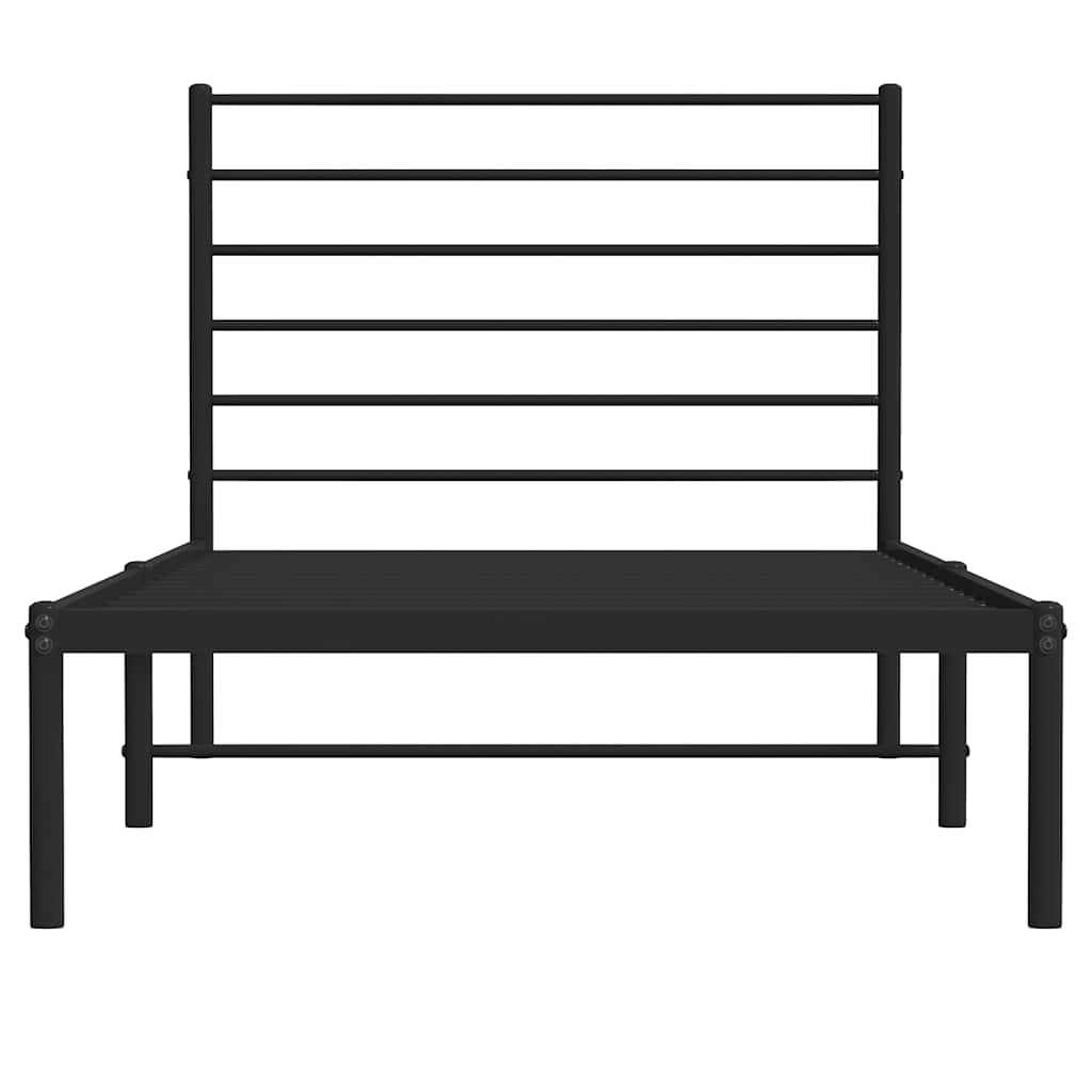 sengeramme med sengegavl 100x190 cm metal sort