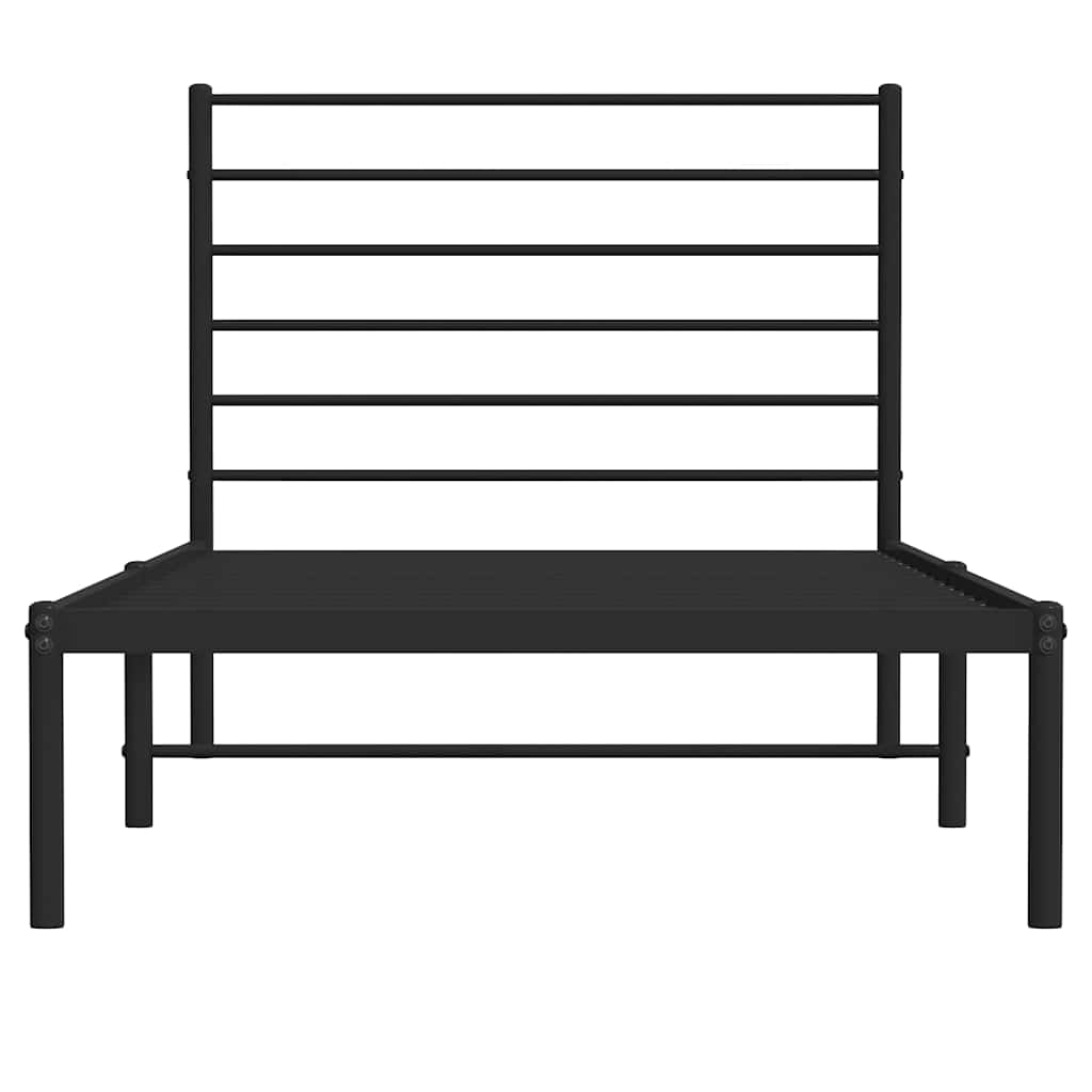 sengeramme med sengegavl 100x200 cm metal sort