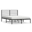 sengeramme med sengegavl 135x190 cm metal sort