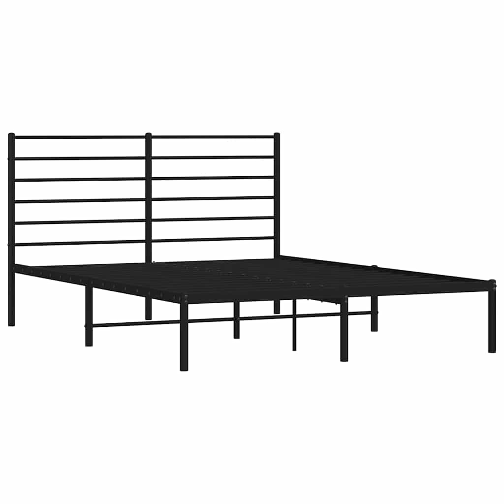 sengeramme med sengegavl 140x190 cm metal sort