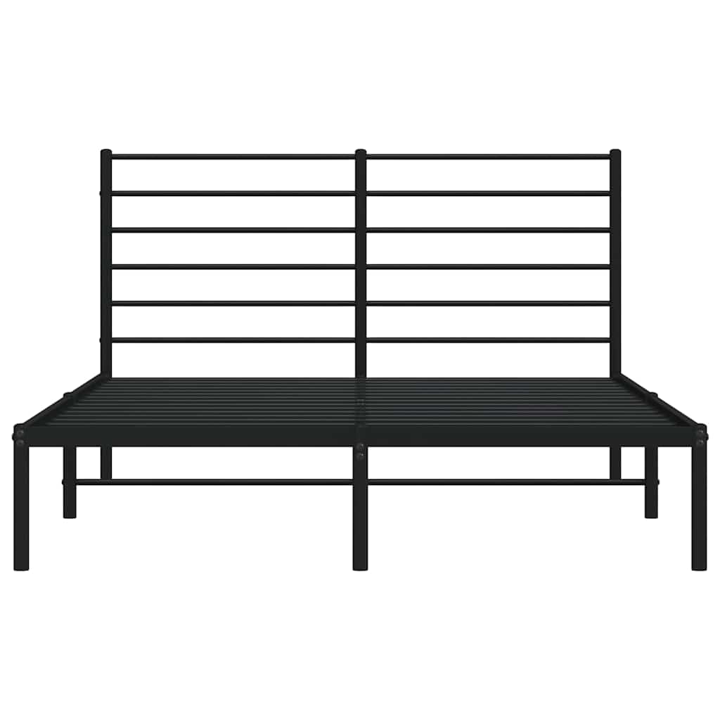 sengeramme med sengegavl 140x200 cm metal sort