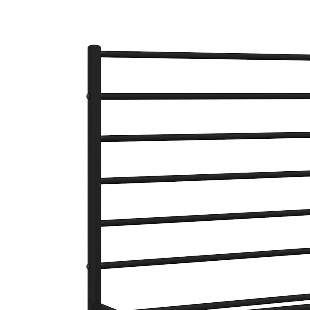 sengeramme med sengegavl 140x200 cm metal sort
