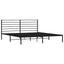 sengeramme med sengegavl 200x200 cm metal sort