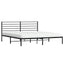 sengeramme med sengegavl 200x200 cm metal sort
