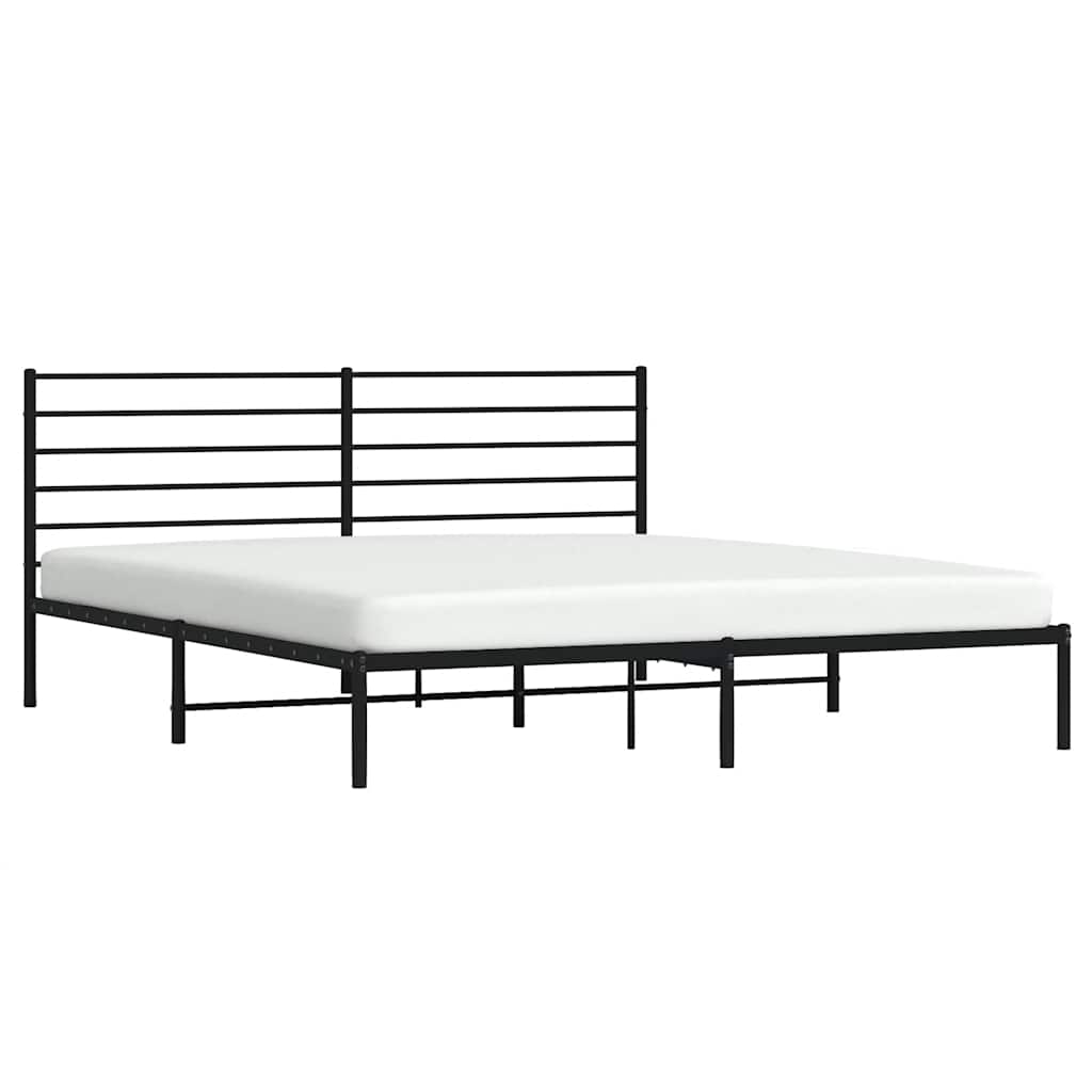 sengeramme med sengegavl 200x200 cm metal sort