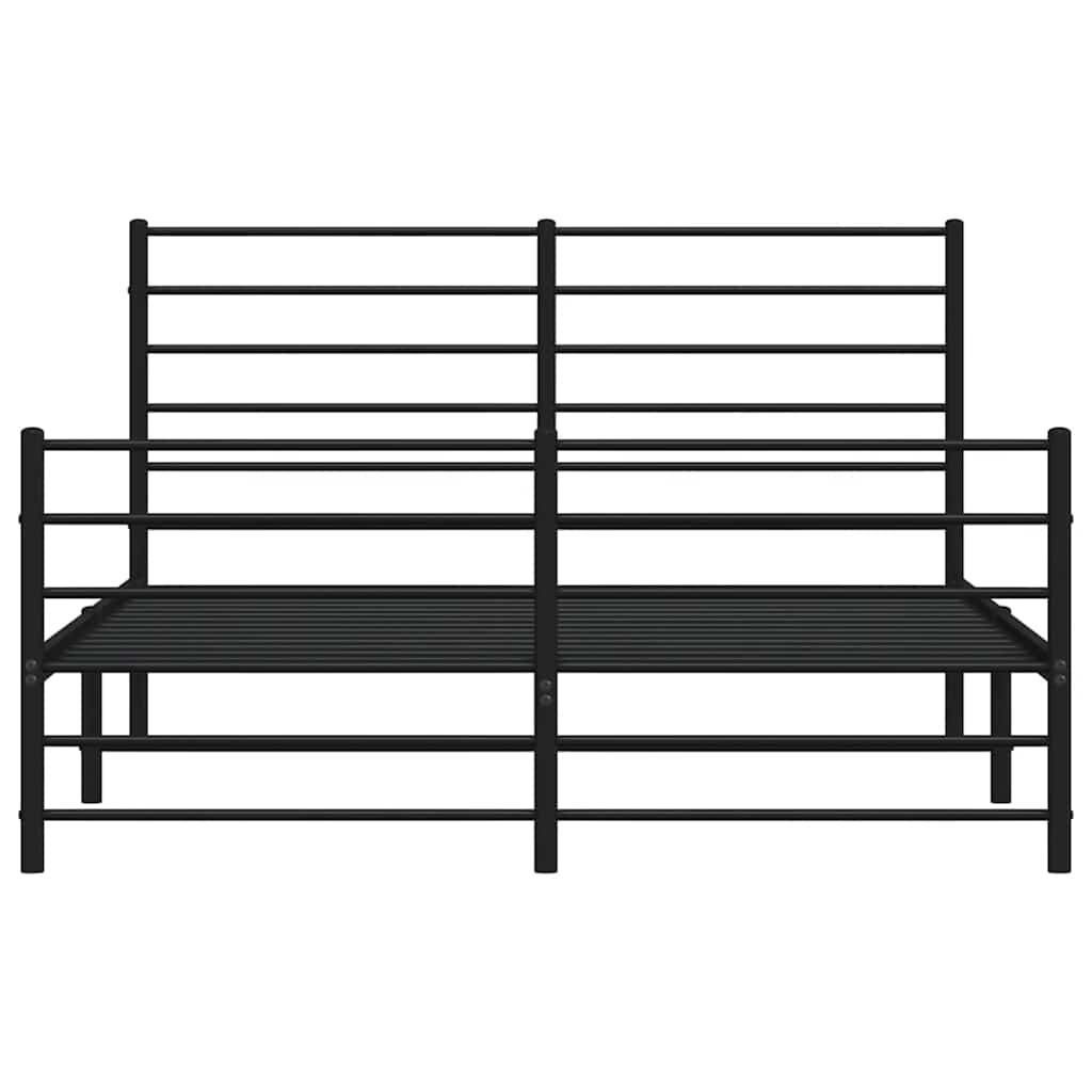 sengeramme uden madras med fodgærde 160x200 cm sort