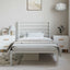 sengeramme med sengegavl 100x190 cm metal hvid