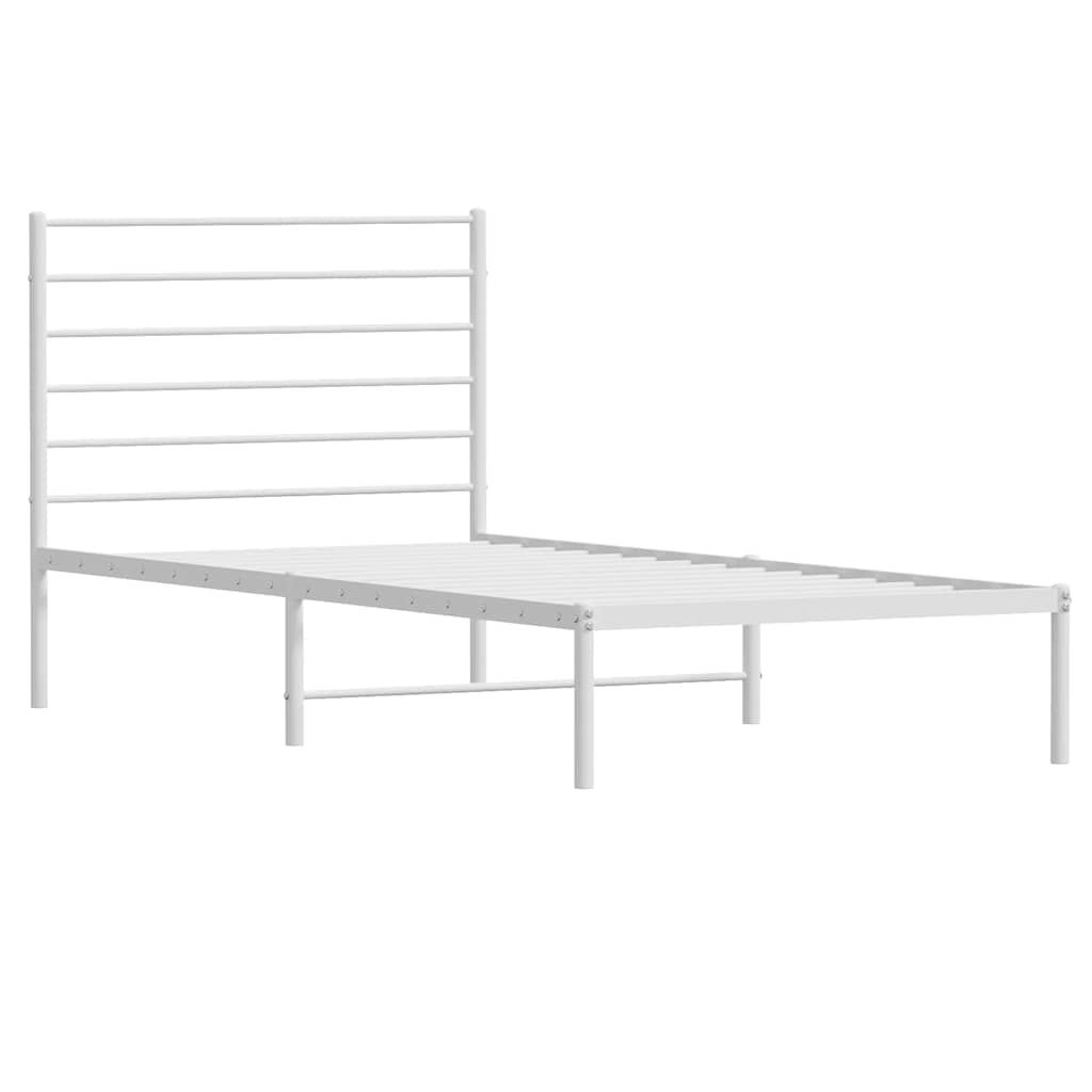 sengeramme med sengegavl 100x190 cm metal hvid
