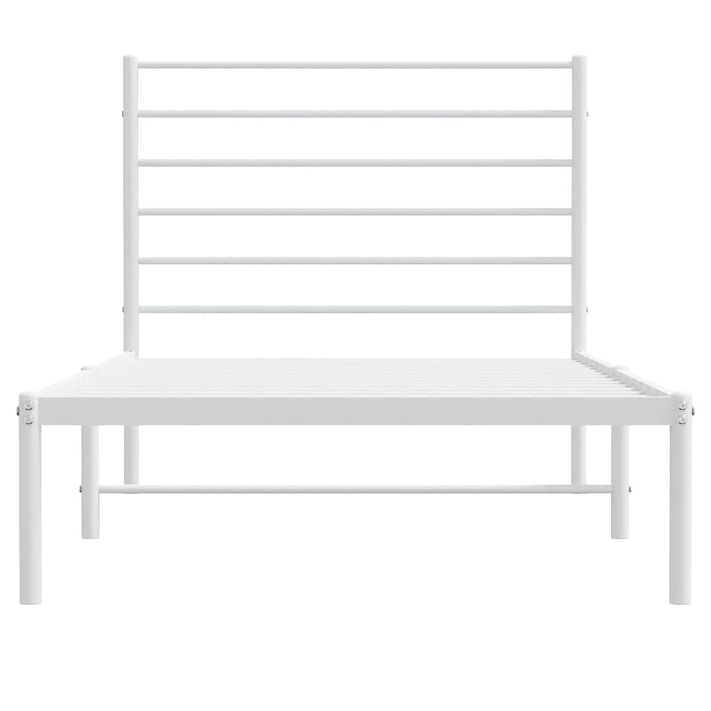 sengeramme med sengegavl 100x200 cm metal hvid