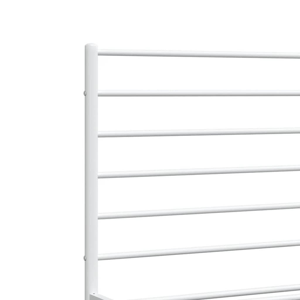 sengeramme med sengegavl 135x190 cm metal hvid