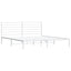 sengeramme med sengegavl 200x200 cm metal hvid