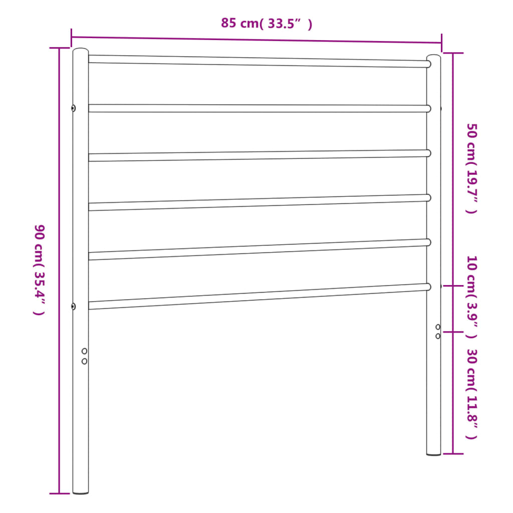 udskiftningsgavl 80 cm metal hvid