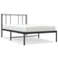 sengeramme med sengegavl 90x190 cm metal sort