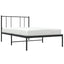 sengeramme med sengegavl 90x190 cm metal sort