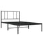 sengeramme med sengegavl 90x200 cm metal sort
