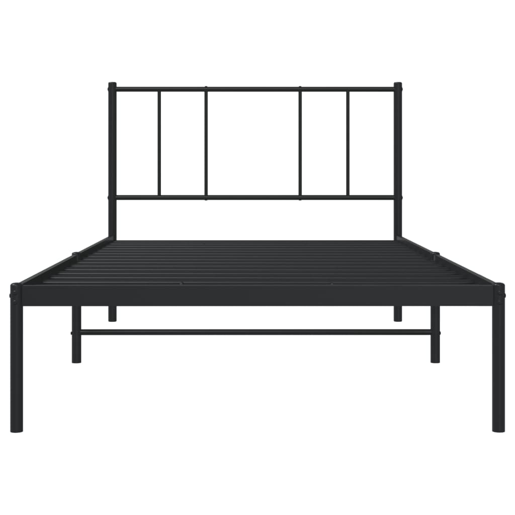 sengeramme med sengegavl 90x200 cm metal sort