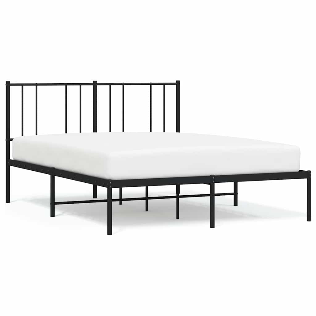 sengeramme med sengegavl 120x190 cm metal sort