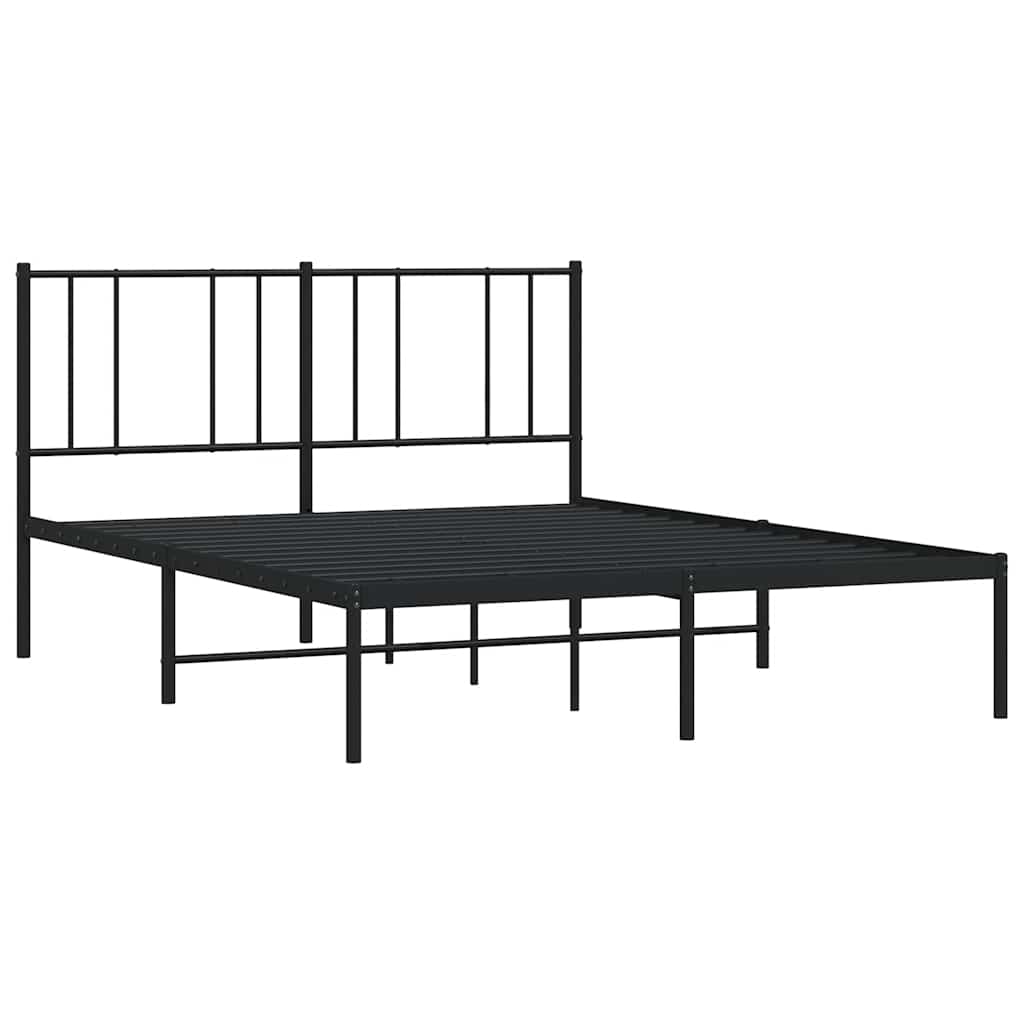 sengeramme med sengegavl 120x190 cm metal sort