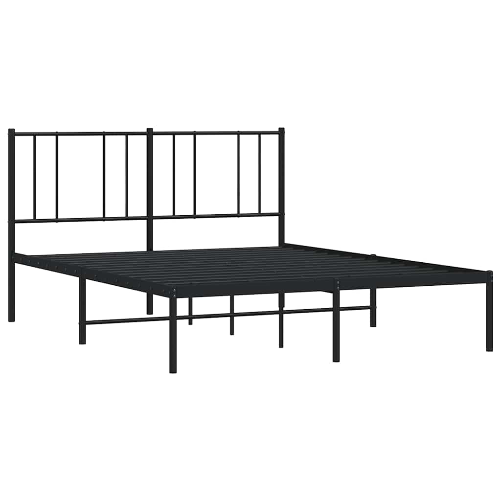 sengeramme med sengegavl 120x200 cm metal sort