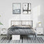 sengeramme med sengegavl 135x190 cm metal sort