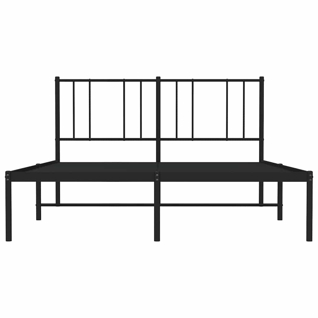 sengeramme med sengegavl 140x190 cm metal sort