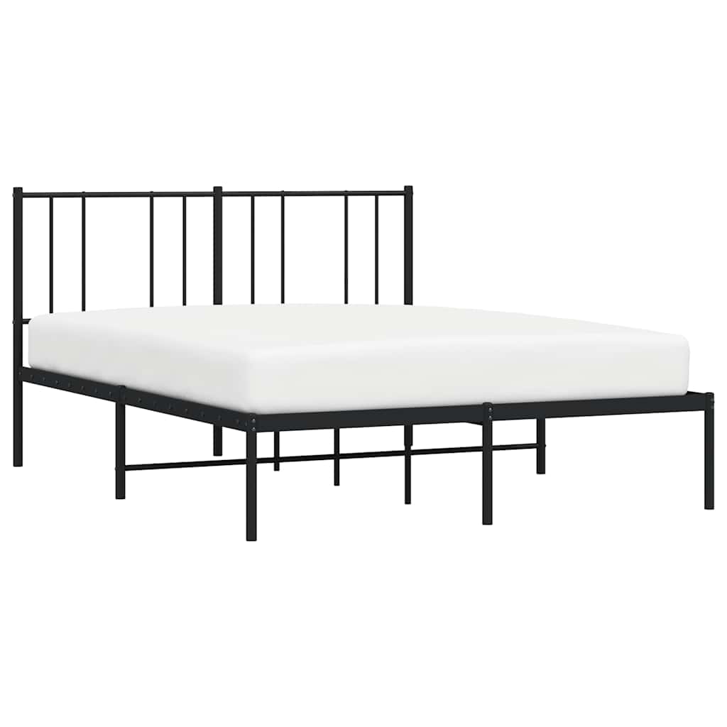 sengeramme med sengegavl 140x200 cm metal sort