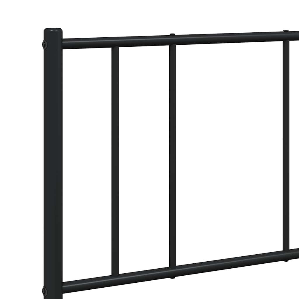 sengeramme med sengegavl 150x200 cm metal sort