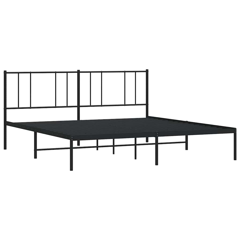 sengeramme med sengegavl 200x200 cm metal sort